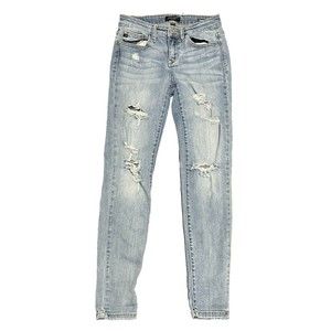 JUDY BLUE Jeans Womens 5/27 Denim Skinny Fit Distressed Ripped Stretch Jeans